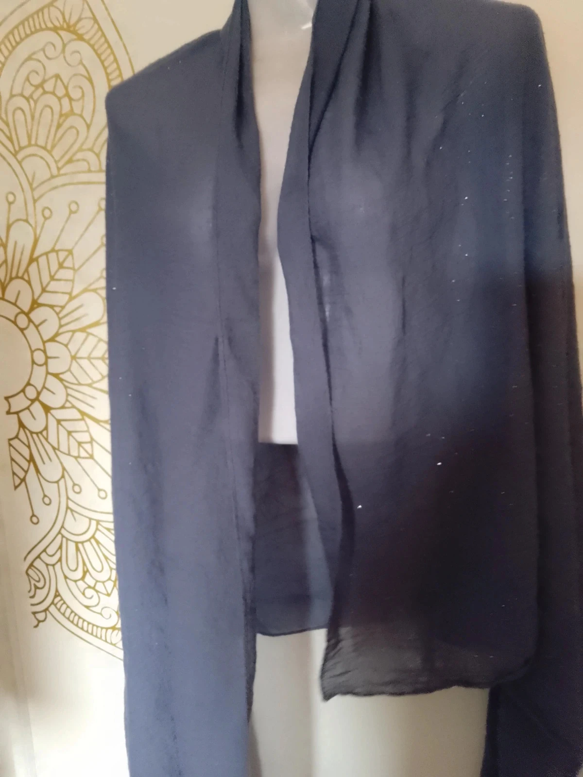 Blue shawl with silver sequins – photo 2
